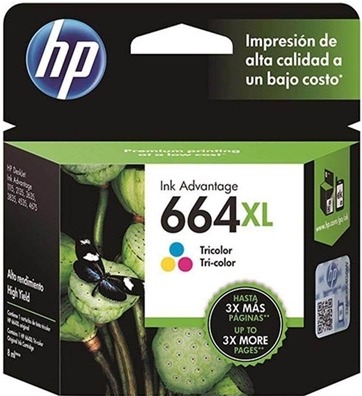 HP 664XL (F6V30AL) CARTUCHO TRICOLOR INYECCIÓN DE TINTA - IMPRESORAS DESKJET INK ADVANTAGE 2135/3635 ALL-IN-ONE / ALTO RENDIMIENTO
